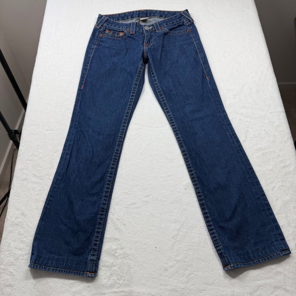 True Religion Bootcut Jeans Womens 28 Blue Excellent Low Rise Made in USA 04502